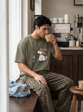 DAXUEN Oversized t-shirt with a dog graphic print — model photo