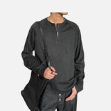 DAXUEN Relaxed-fit long sleeve top with half-zip neckline