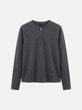DAXUEN Relaxed-fit long sleeve top with half-zip neckline