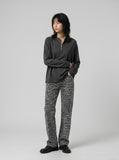 DAXUEN Relaxed-fit long sleeve top with half-zip neckline — model photo
