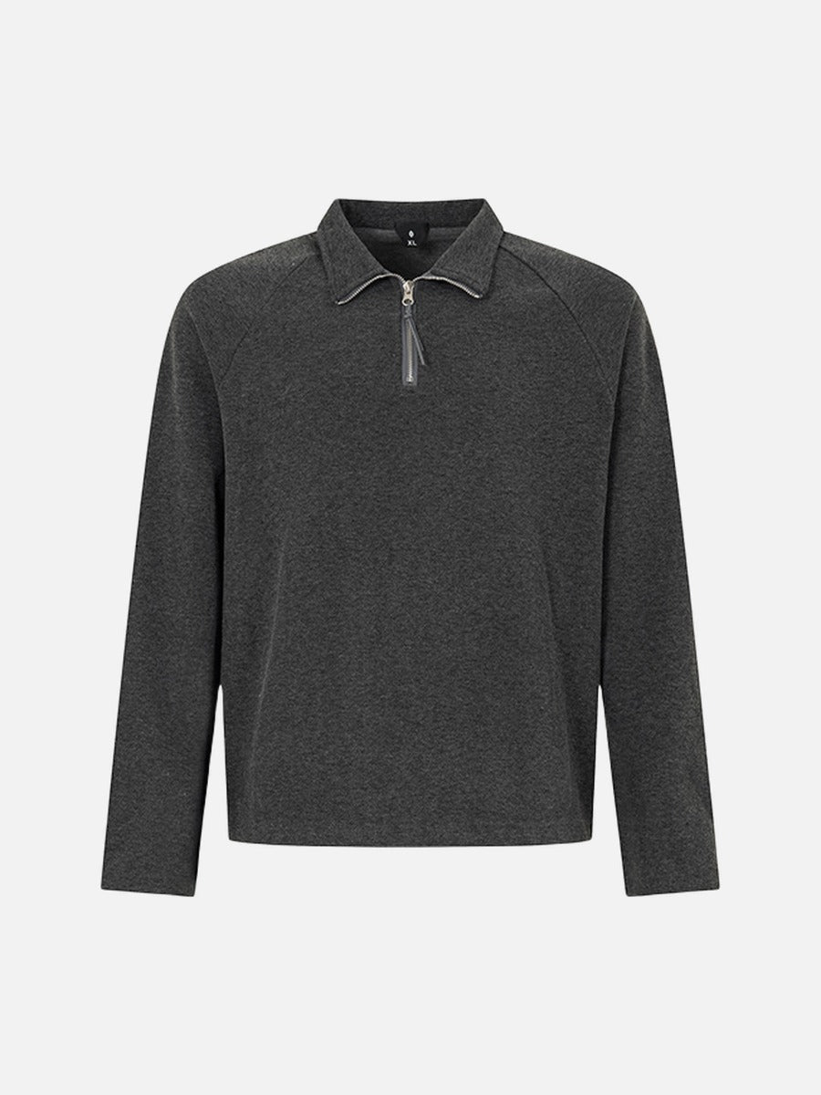 DAXUEN Half-zip polo long sleeve t-shirt in beige and grey