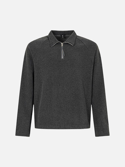DAXUEN Half-zip polo long sleeve t-shirt in beige and grey