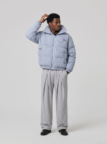 DAXUEN Relaxed-fit wide-leg sweatpants in heather grey — model photo