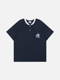 DAXUEN Short-sleeved henley-style T-shirt with graphic pocket