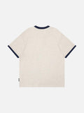 DAXUEN Short-sleeved henley-style T-shirt with graphic pocket
