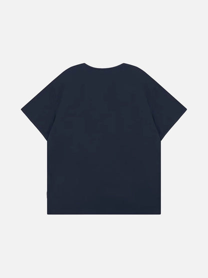 DAXUEN Short-sleeved henley-style T-shirt with graphic pocket