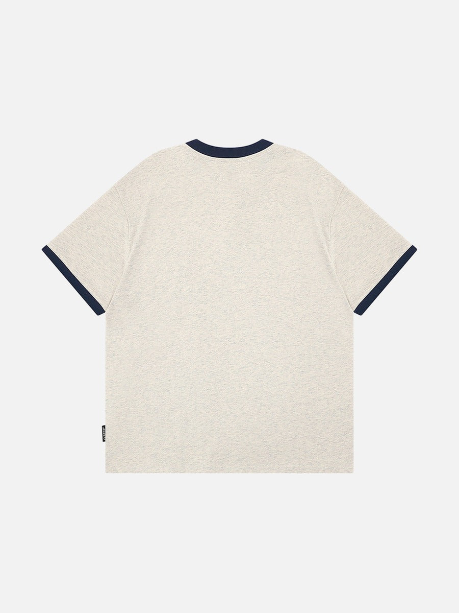 DAXUEN Short-sleeved henley-style T-shirt with graphic pocket
