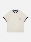 DAXUEN Short-sleeved henley-style T-shirt with graphic pocket