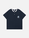 DAXUEN Short-sleeved henley-style T-shirt with graphic pocket