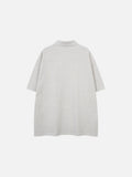 DAXUEN Light grey oversized polo shirt with red embroidery