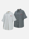 DAXUEN Short-sleeved plaid button-up shirt