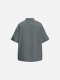 DAXUEN Short-sleeved plaid button-up shirt