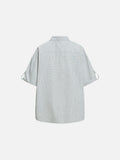 DAXUEN Short-sleeved plaid button-up shirt