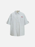 DAXUEN Short-sleeved plaid button-up shirt