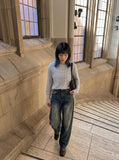 DAXUEN Casual long-sleeve striped t-shirt — model photo