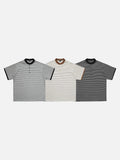DAXUEN Short sleeve striped shirt with mandarin collar