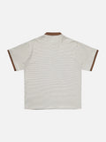 DAXUEN Short sleeve striped shirt with mandarin collar