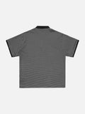 DAXUEN Short sleeve striped shirt with mandarin collar