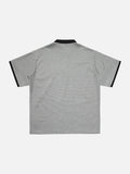 DAXUEN Short sleeve striped shirt with mandarin collar