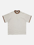 DAXUEN Short sleeve striped shirt with mandarin collar