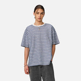 DAXUEN Short-sleeve striped t-shirt in light blue and grey