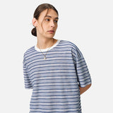 DAXUEN Short-sleeve striped t-shirt in light blue and grey — model photo