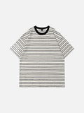 DAXUEN Short-sleeve striped t-shirt in light blue and grey