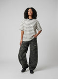 DAXUEN Short-sleeved striped t-shirt with oversized fit — model photo