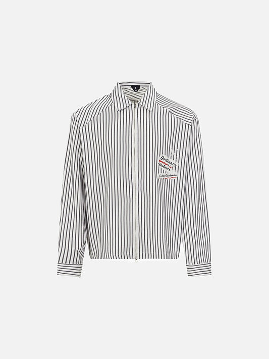 DAXUEN Long-sleeved collared zip-up jacket with stripes