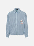 DAXUEN Long-sleeved collared zip-up jacket with stripes