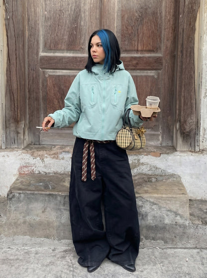 DAXUEN Oversized hooded technical jacket — model photo