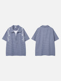 DAXUEN Short-sleeved collared embroidered shirt