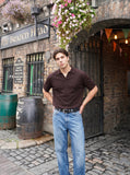DAXUEN Short-sleeved knitted polo shirt — model photo