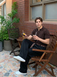 DAXUEN Short-sleeved knitted polo shirt — model photo