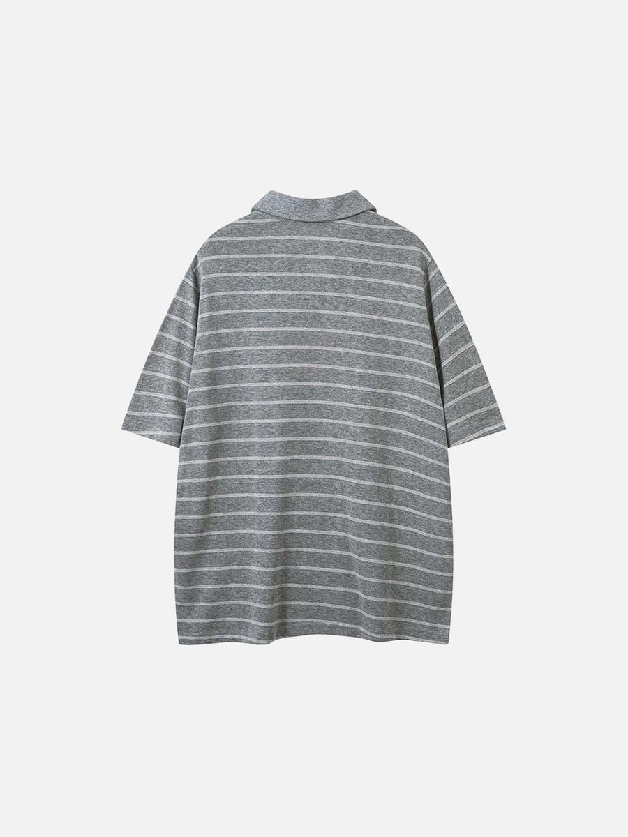 DAXUEN Relaxed fit short-sleeved striped polo shirt