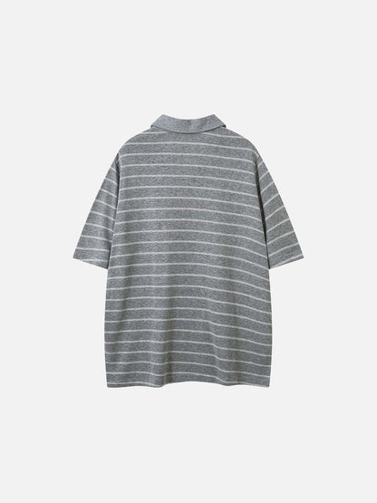 DAXUEN Relaxed fit short-sleeved striped polo shirt