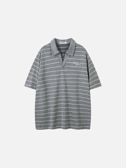 DAXUEN Relaxed fit short-sleeved striped polo shirt