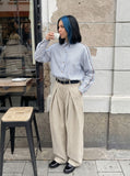 DAXUEN Relaxed-fit long-sleeved button-up shirt