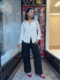 DAXUEN Relaxed-fit long-sleeved button-up shirt — model photo