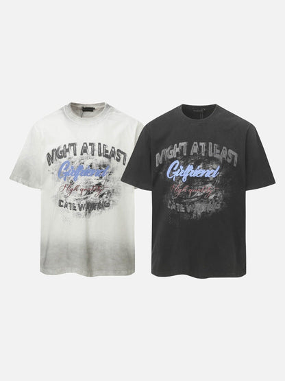 DAXUEN Distressed graphic t-shirt with bold text print