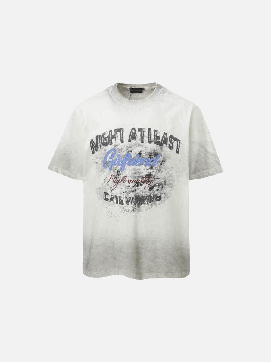 DAXUEN Distressed graphic t-shirt with bold text print