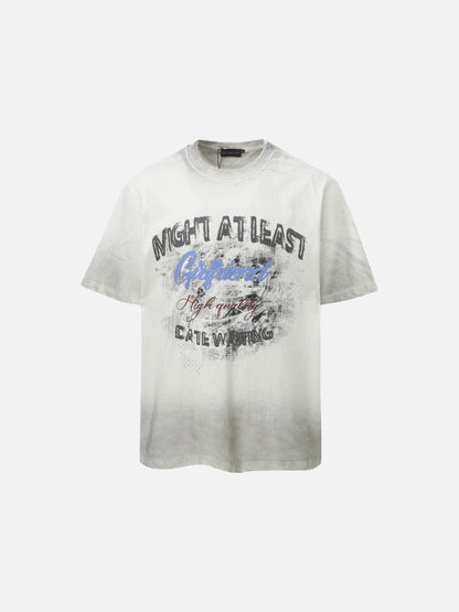DAXUEN Distressed graphic t-shirt with bold text print