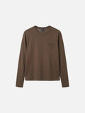 DAXUEN Long sleeve crew neck t-shirt with patch pocket — model photo
