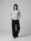 DAXUEN Long sleeve crew neck t-shirt with patch pocket — model photo