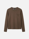 DAXUEN Long sleeve crew neck t-shirt with patch pocket