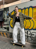 DAXUEN Light grey relaxed wide-leg pants — model photo