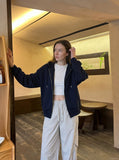 DAXUEN Light grey relaxed wide-leg pants — model photo