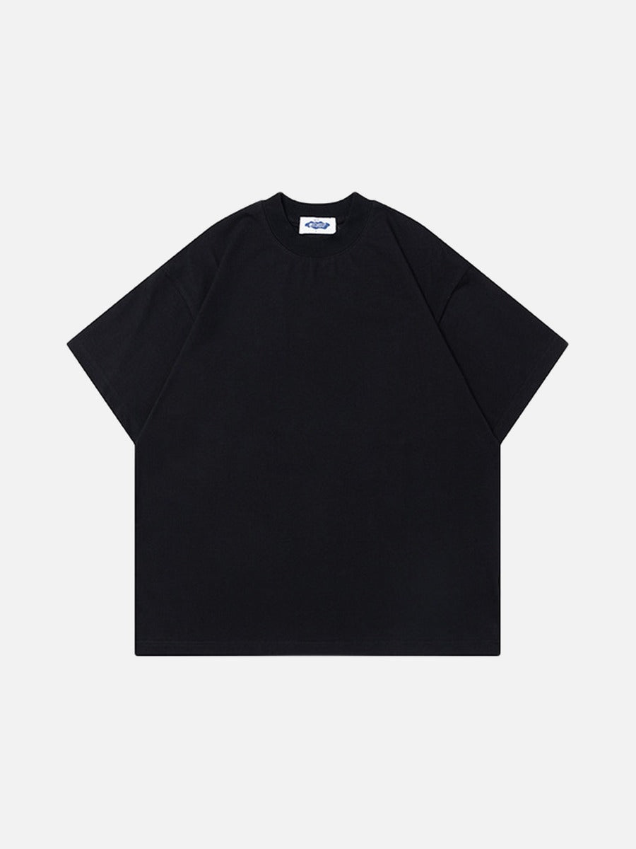 DAXUEN Plain oversized short-sleeved t-shirt in black and white — model photo