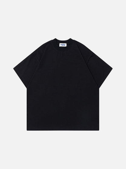 DAXUEN Plain oversized short-sleeved t-shirt in black and white — model photo