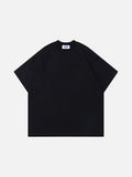 DAXUEN Plain oversized short-sleeved t-shirt in black and white — model photo